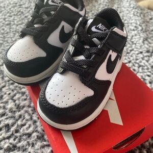 Nike Black and White Dunk Low Sneakers